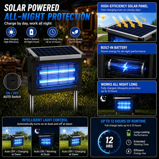 DailyNest Outdoor Solar Powered Bug Zapper