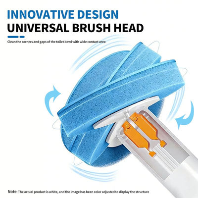 Disposable Toilet Brush Kit (No-Touch, with Refill Heads & Holder)