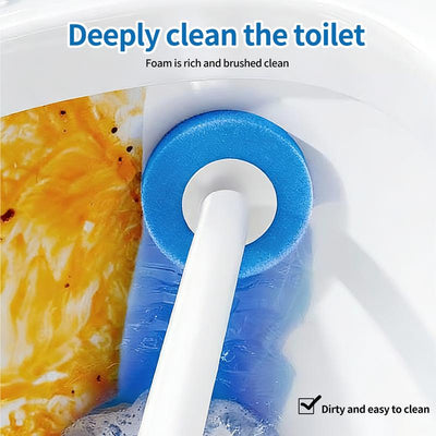 Disposable Toilet Brush Kit (No-Touch, with Refill Heads & Holder)